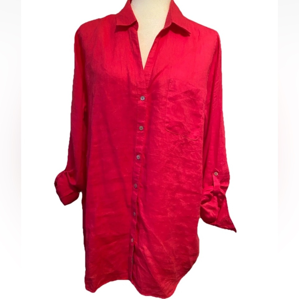 Sigrid Olsen Hot Pink Button-Down Shirt